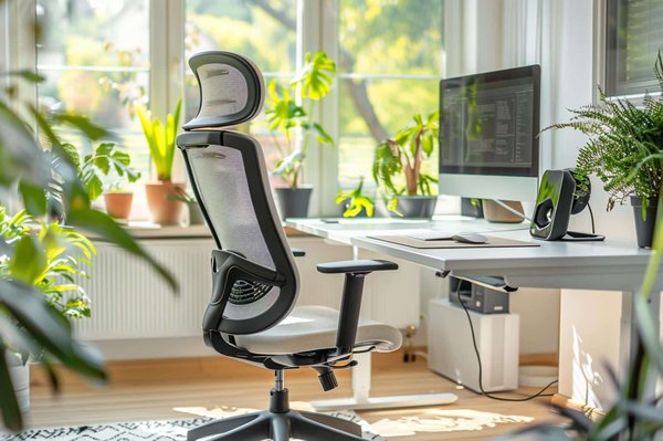 Welche Elemente sollten berücksichtigt werden, um einen ergonomischen Arbeitsbereich zu Hause einzurichten?